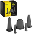 4FIZJO Silicone Acupuncture Vacuum Massage Cupping Bubbles Jars Cups for Face and Body, 5 pcs., Black