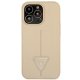 Guess Saffiano Triangle Logo iPhone 14 Pro Case, Beige