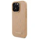 Karl Lagerfeld iPhone 16 Pro Case Leather Monogram Metal Logo MagSafe, Beige