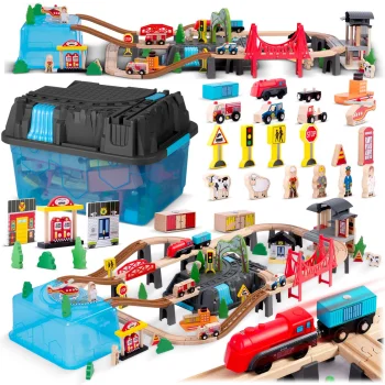 Wooden Train Town 100 pcs RK-879 Ricokids