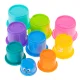 Educational Stacking Cups Pyramid with Numbers and Fruits