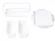 Fridge Organizer with 2 Drainer Baskets Food Storage Container, Clear