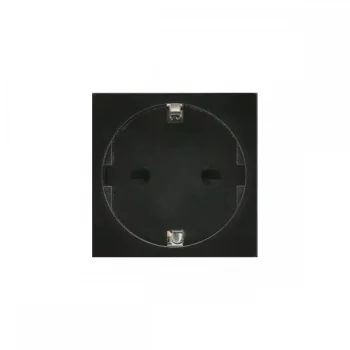 Maclean MCE719B Type F (Schuko) Flush-Mounted Socket Module for Glass Frames, 250 V / 16 A, Black