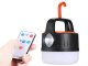 LED camping lantern with rechargeable battery, USB, solar charging, remote, hook