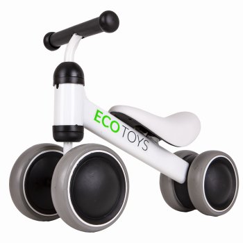 ECOTOYS Mini Balance Bike for Toddlers 18-36 Months, White