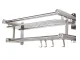 Hanging Bathroom Shelf with Towel Rails, Silver