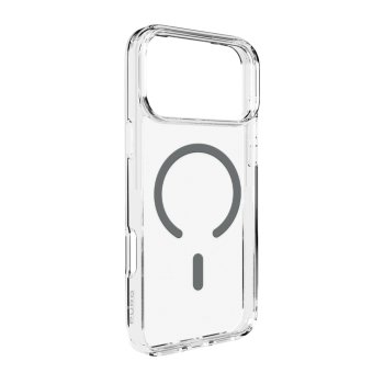 Puro Lite Mag TPU+PC Case Compatible with MagSafe iPhone 17 Pro - Transparent with Gray Ring