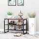 Industrial Shoe Bench with Seat and 2 Storage Shelves
