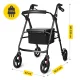 Four-Wheel Rollator Walker with Seat and Bag 4FIZJO, Black