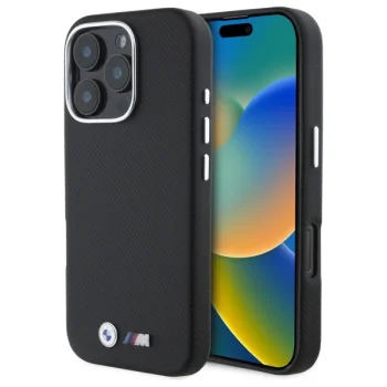 BMW iPhone 16 Pro Max Case M Edition Kevlar Wrapped Metal, Black
