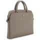 Guess Grained Zipper Pocket Triangle Logo 15\" Laptop Bag - Brown