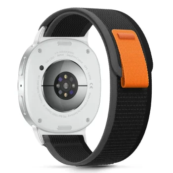 Tech-Protect Nylon Stripe Strap for Samsung Galaxy Watch 40/44/46mm - Black & Orange