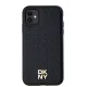 DKNY iPhone 11 / XR Case Leather Monogram Pattern Metal Logo MagSafe, Black
