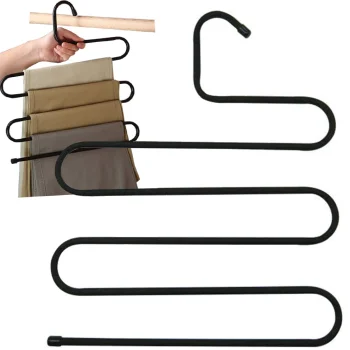 Sturdy Space Saving Pants Hanger, 5 Tier Closet Organizer for Trousers