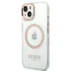 Guess Metal Outline MagSafe Case for iPhone 14 Plus - Clear/Gold