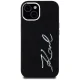Karl Lagerfeld Silicone Metal Script Logo Case for iPhone 15 - Black