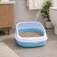 Open Cat Litter Box with Frame and Scoop, Blue (48 x 38 x 19 cm)
