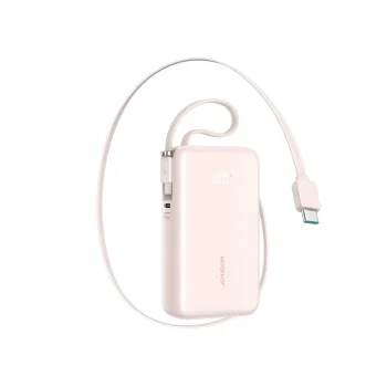 Joyroom JR-PR2L 10000mAh 35W Power Bank with Built-in USB-C Cables - Pink