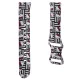 Hello Kitty Silicone Heads & Stripes Universal 20mm Smartwatch Strap, Black