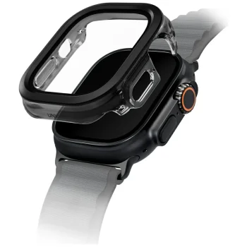 Uniq Voute Case with Tempered Glass for Apple Watch Ultra 49mm, Black