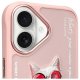 Nimmy Glasses Cool Cat Case for iPhone 16, Pink