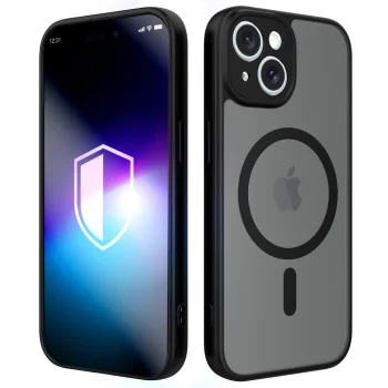 Telefono dėklas 3mk Misty MagCase telefonui iPhone 14, MagSafe, juodas
