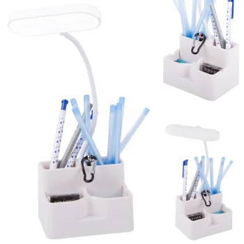 LED Desk Lamp with Organizer, 24 LED, White