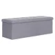 Storage Ottoman Bench 111x38 cm ModernHome Upholstered Chest, Light Gray