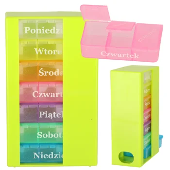 Weekly Pill Organizer with 3 Compartments per Day