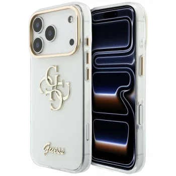 Guess IML 4G Script Metal Case for iPhone 17 Pro / 18 Pro, White