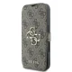 Apple iPhone 16 Plus 6.7\" Guess 4G Metal Logo Book Case Cover, Brown