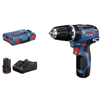 Bosch GSB 12V-35 Kit Cordless Combi Drill with 2x 3.0 Ah Batteries and L-BOXX