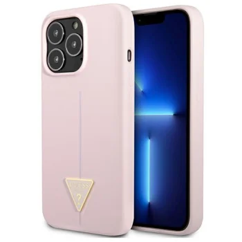 Guess Silicone Triangle dėklas iPhone 13 Pro / 13 6.1", violetinis