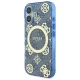 Guess iPhone 16 Case IML Peony On 4G Background MagSafe, Blue