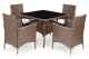 MultiGarden Rattan Garden Furniture Set 4 Chairs and Table, Light Brown