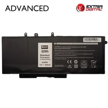 Extra Digital Advanced Laptop Battery for Dell GJKNX, 8200 mAh, 7.6V