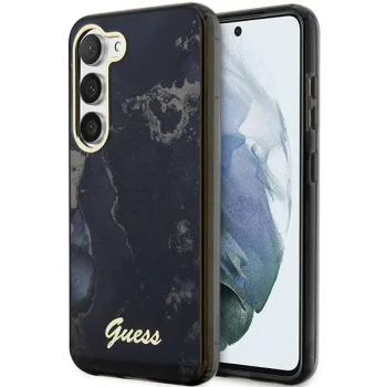 Guess Samsung Galaxy S23+ S916 Hardcase Golden Marble Collection Black