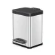 Hailo Öko Duo Plus M Pedal Recycling Bin 18 L (2 x 9 L) Stainless Steel