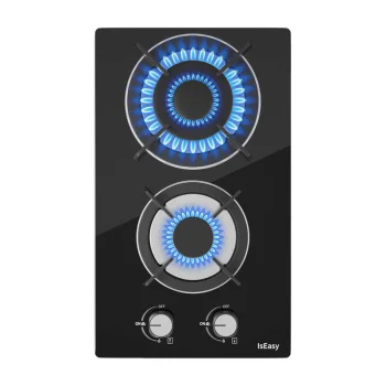 IsEasy MGBG-312A 2-Zone Gas Cooktop with Glass Surface