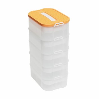 Lego Storage Container 5-Tier Stackable Organizer Box for Building Blocks, orange