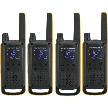 Motorola Talkabout T82 Extreme Quad Pack Walkie-Talkie Set (4 pcs), Yellow