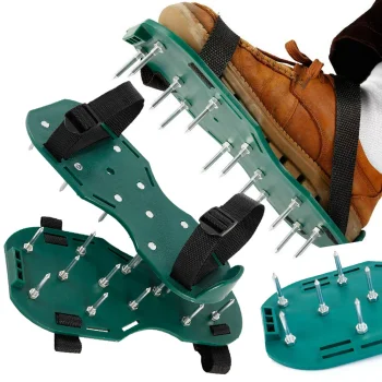 Lawn Aerator Shoes Attachments with Spikes, Green