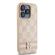 DKNY iPhone 15 Pro Max Case Checkered Mono Pattern & Printed Stripes, Pink