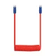 Newell USB-C to USB-C Cable 100 W, 1.5 m, Coiled Silicone, Red-Navy Blue
