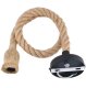 Ceiling lamp E27 with jute rope, single, black/brown