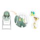 Nukido Belo Multifunctional High Chair with Tray, Bouncer & Toy Bar, Green