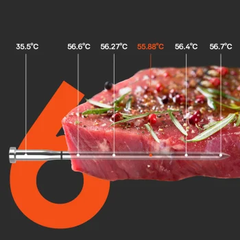 Meatmeet S Pro Kitchen Thermometer with Bluetooth App for Grill and Oven - Gray