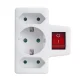 Maclean MCE215 Power Splitter, 3 Sockets with Switch (German Standard)