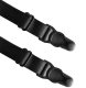 Discreet shirt stay straps with adjustable waistband, black