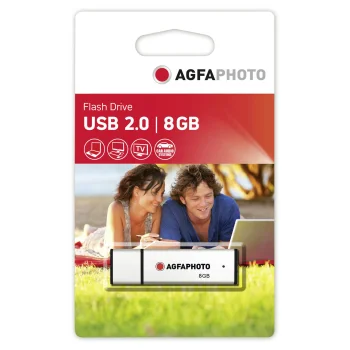 AgfaPhoto 8GB USB 2.0 Flash Drive, Silver